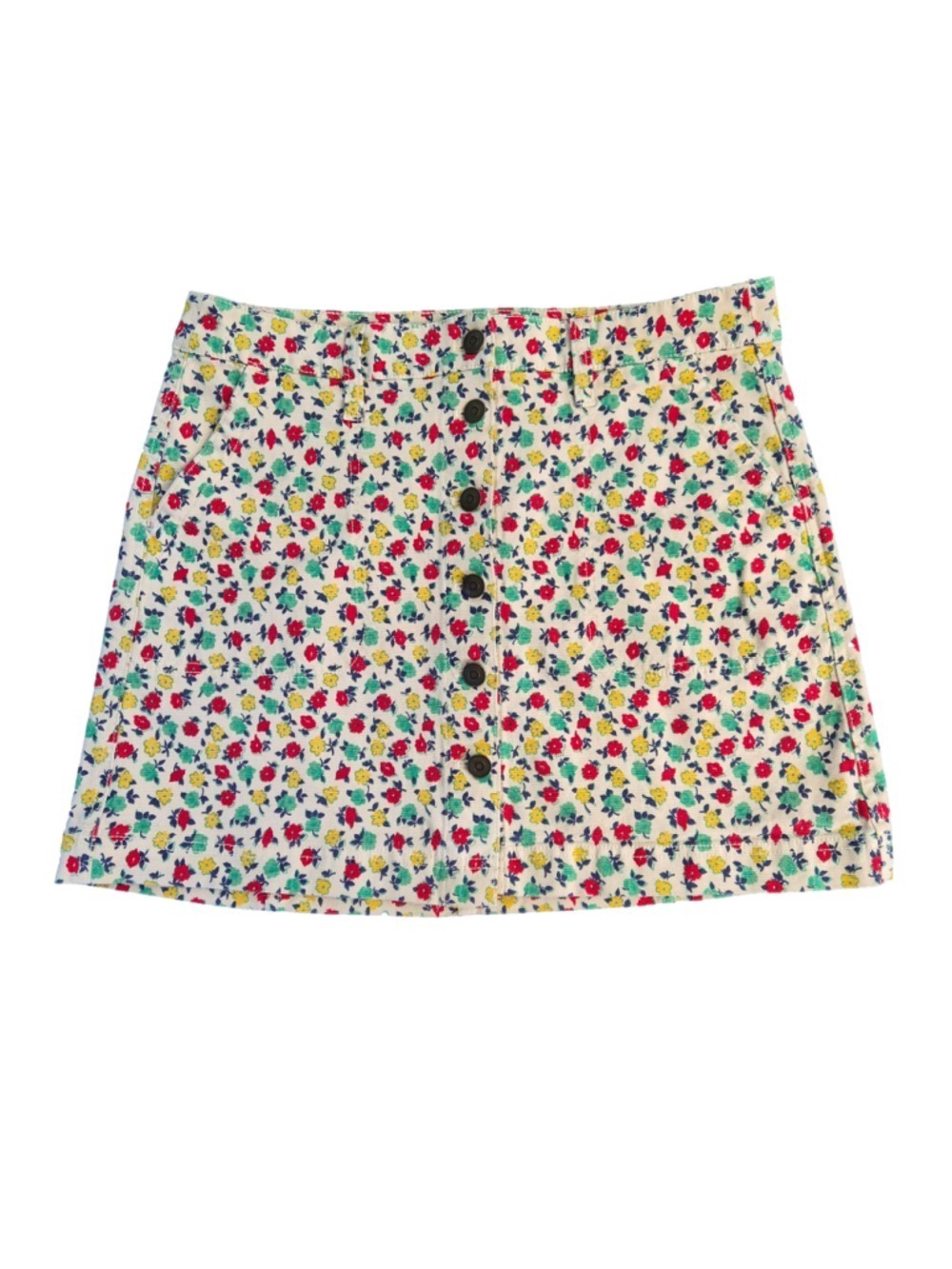 Women's J.Crew Mercantile Floral Mini Skirt Size 6 Beige Red
